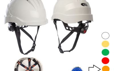Hoogte helm zonder klep oranje 4-p kinband