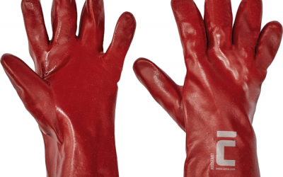 handschoen PVC rood Redstart 27cm mt10