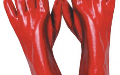 handschoen PVC rood Redstart 35cm mt10/11