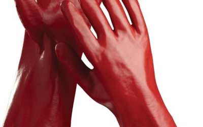 handschoen PVC rood Redstart 45cm mt10