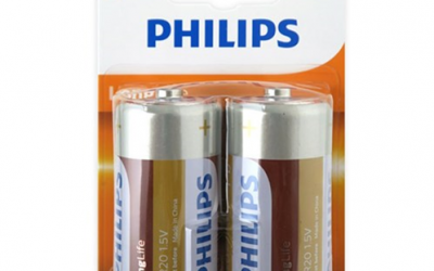 Batterij D size philips blister 2 st